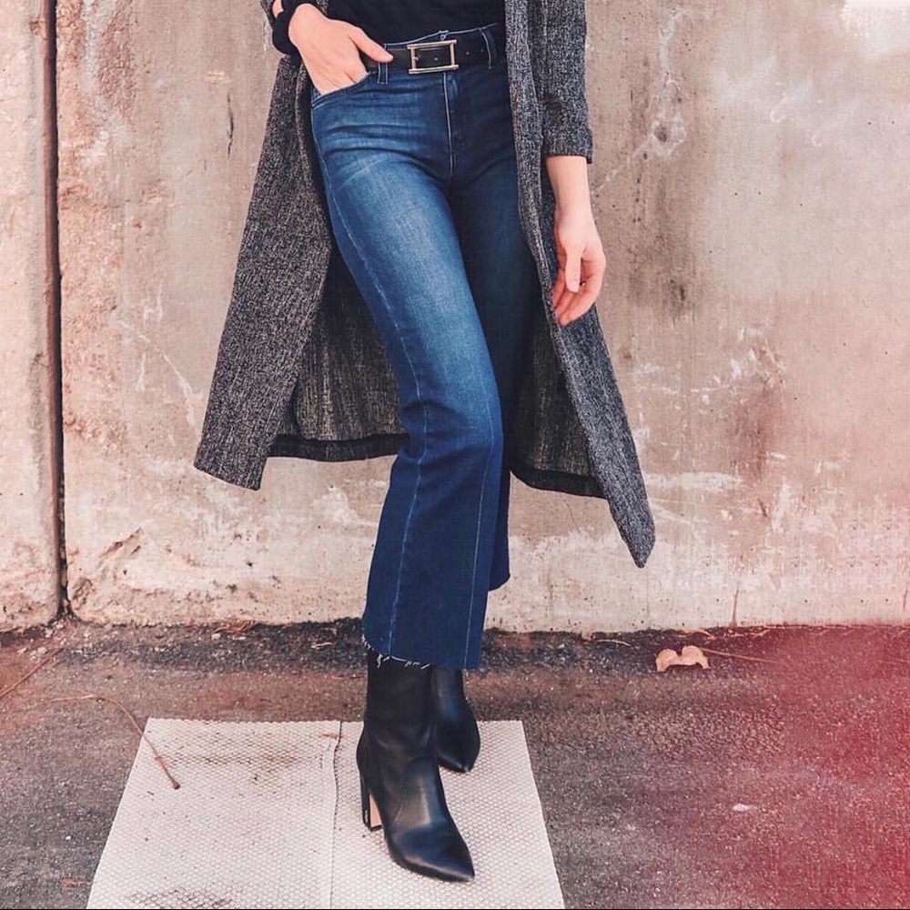 Just Black Scissor Cut Crop Flair Denim